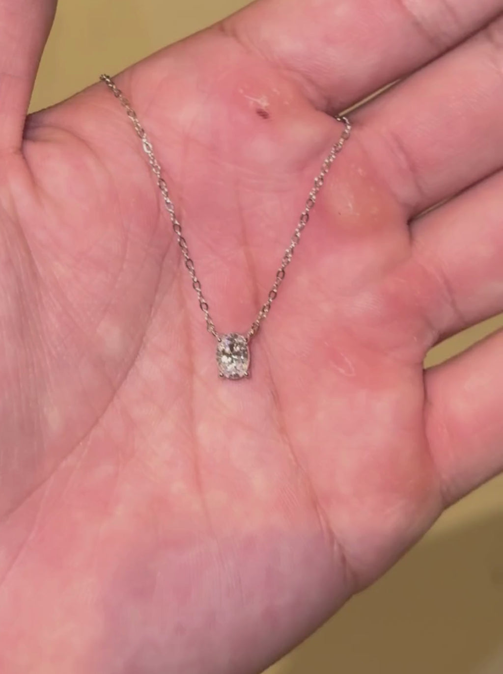 Collar Solitario 0.5ct Ovalo